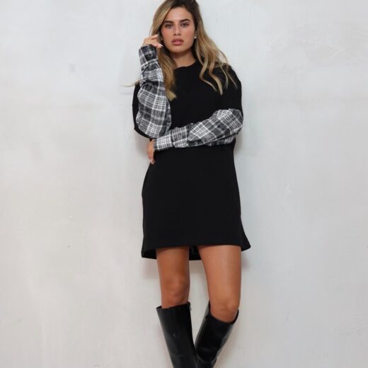 חולצת שילוב משבצות